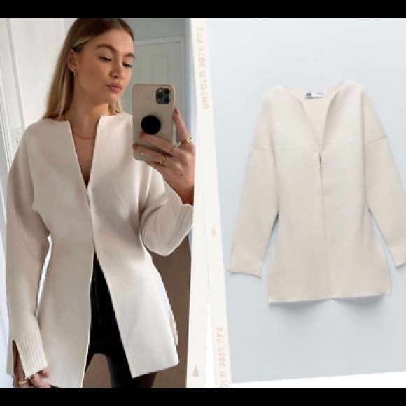 Zara | Sweaters | Zara Knit Jacket With 